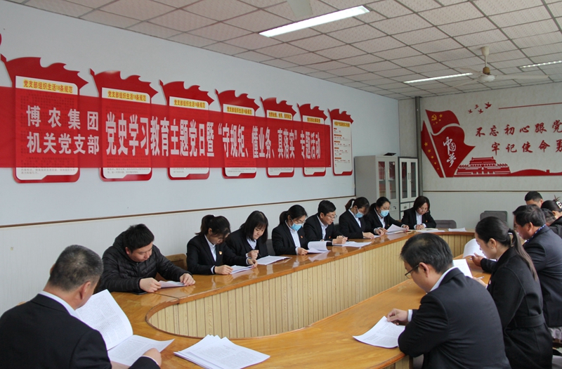 博農(nóng)集團(tuán)機(jī)關(guān)黨支部扎實(shí)開展黨史學(xué)習(xí)教育工作、有序推進(jìn)“守規(guī)矩、懂業(yè)務(wù)、真落實(shí)”專項(xiàng)活動